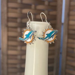 Miami Dolphins hook earrings in EUC
